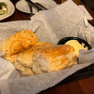 a basket of food on a table
