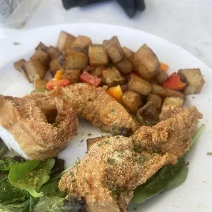 Chicken strips Potaotes