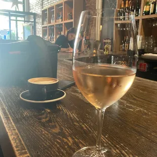 Rosé and a cappuccino