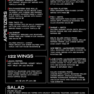 122 Food Menu