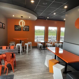 a view of the dining area