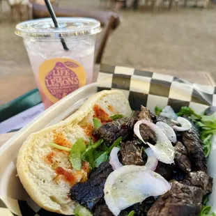 Skirt steak sandwich