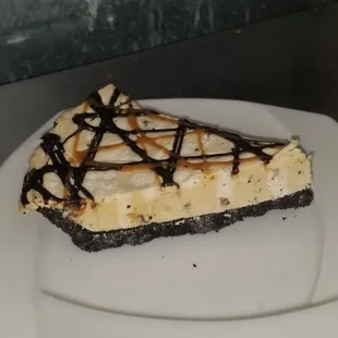 a slice of cheesecake on a plate