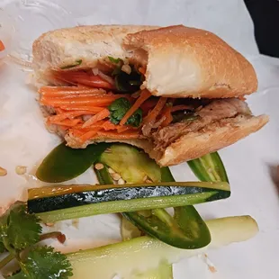 Grilled pork Bahn Mi... Jalapeno removed!!