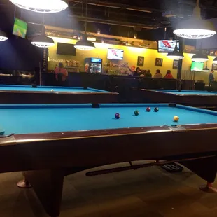 pool tables in a bar