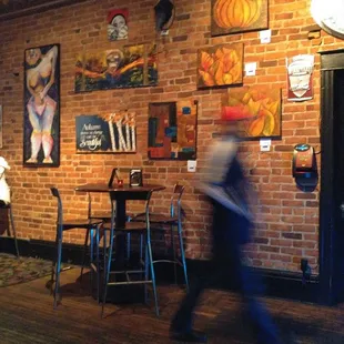 Snowing out but it's warm in the bar