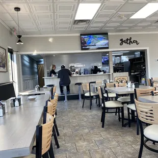 the dining area of the restaurant