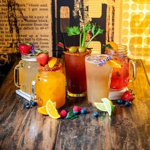 a variety of cocktails