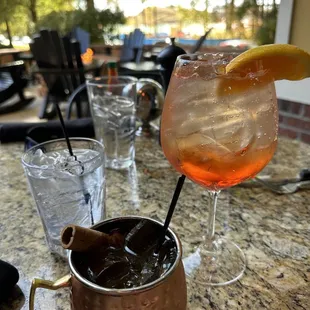 Cocktails and fire pit