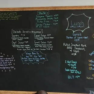Menu board