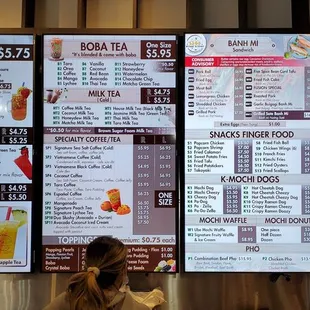 The menu