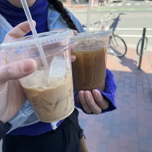 These are both Vietnamese iced coffees.