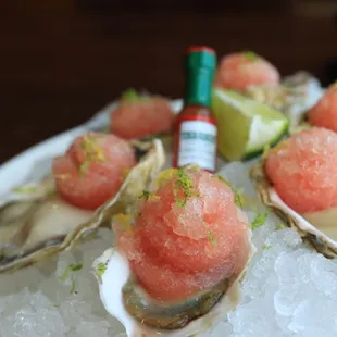 13moons specialty champagne watermelon granita oyster dish