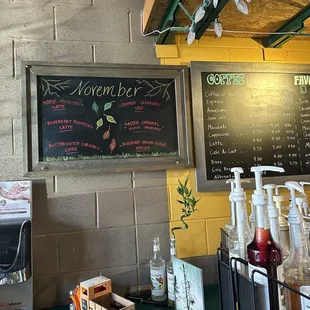 November specialty lattes
