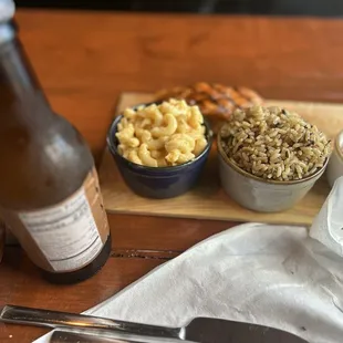 Salmon, Mac &amp; Cheese and Spanish rice