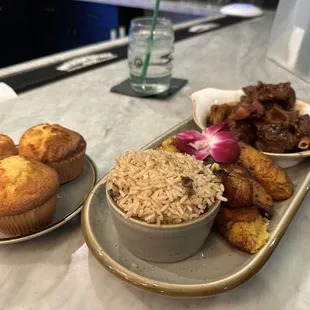 My hubby has oxtails, rice &amp; peas, and plantains