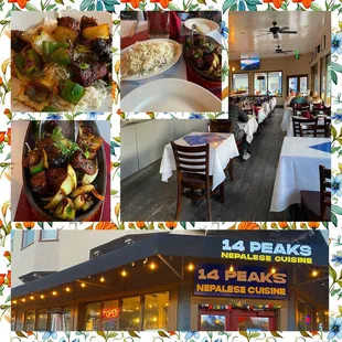 Montage of images from 14 Peaks Nepalese Cuisine
