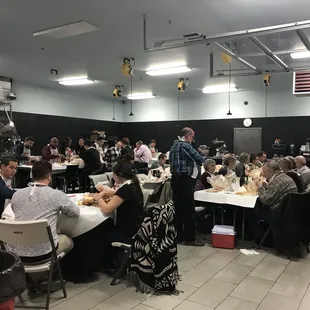 All the guests diving into their meals!