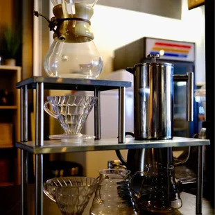 a variety of coffee accessories