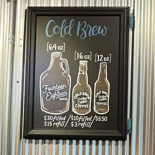 Cold Brew Menu