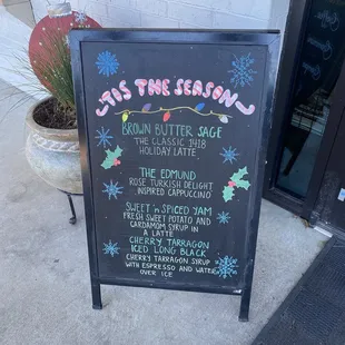 Seasonal menu