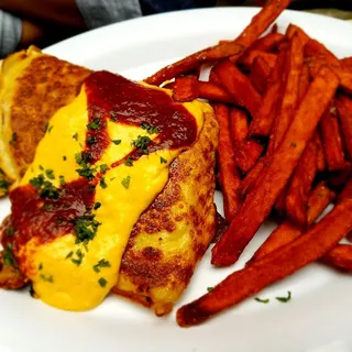 Crab Cake Florentine Crepe