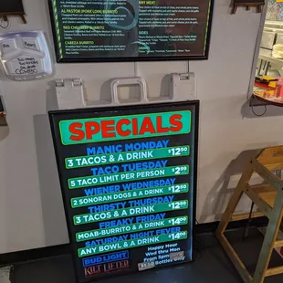 Daily Specials (Dec 2023)