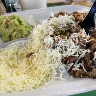 Keto bowl of carne asada and culichi chicken