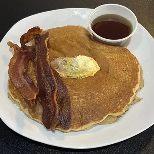 Pumpkin Pancake with Pumpkin Butter and crispy bacon