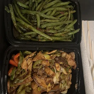 P10 Twice Cooked Pork Chicken Style with Pork Belly V07 Stir Fried String Bean