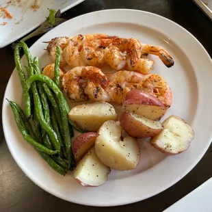 Shrimp skewer dinner (came with side salad also)