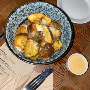 Truffled papas bravas and yummy sauce