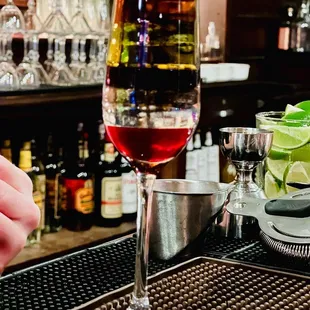 I have no idea but it was sure fun to watch the mixologist create it.