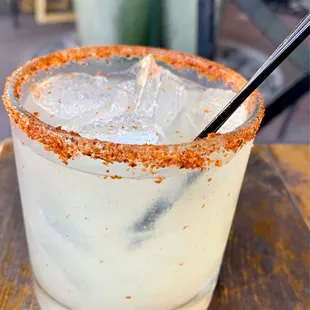 Cucumber Margarita with Don Julio &amp; Tajin rim was perfection!!