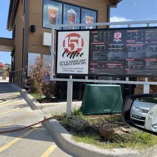 a sign for the restaurant