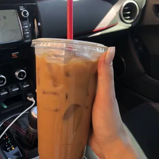 West Coast Iced Coffee with an extra shot and almond milk