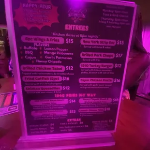 Drink menu