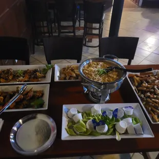 a variety of appetizers