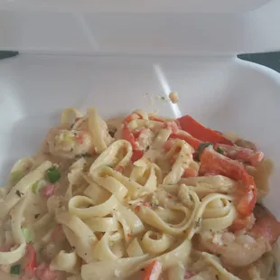 Thai shrimp pasta so good