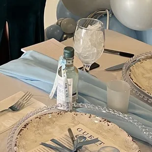 a table set for a baby shower