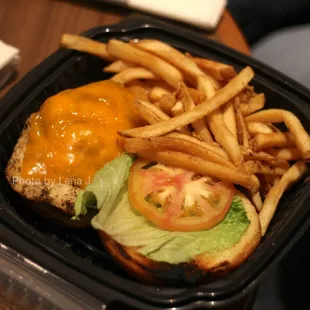 Grilled Chicken Sandwich ($10) Artisan cheddar cheese, brioche bun