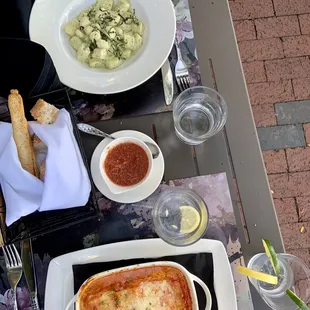Gnocchi and lasagna