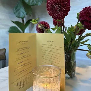 Beautiful decor and tasting menu