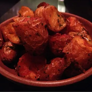 Fried Yukon Gold potatoes, chile-fenugreek vinegar