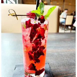 Happy Hour drink!  Dragonfruit Rose Refresher