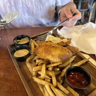 Beer battered fish &amp; chips