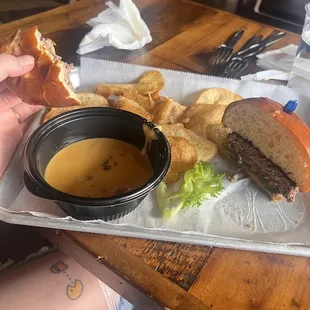 Queso Dip Burger