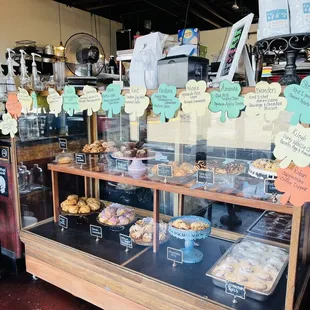 The baked goods case