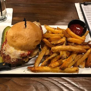 Asiago Chicken Sandwich with Rosemary Fries!