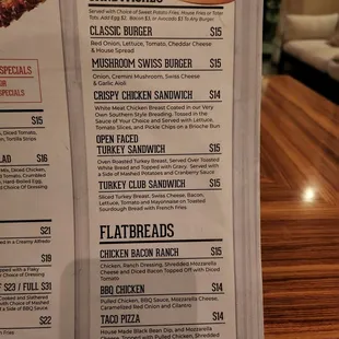 menu